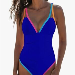Colorful Women's One-Piece Swimsuit slimming with tummy control
